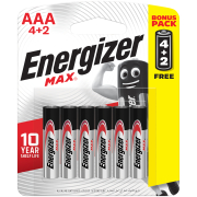 Max AAA Battery 4 Plus 2 Free