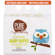 Organic Baby Biodegradable Baby Wipes With Organic Aloe 192 Wipes
