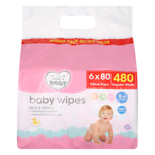 Best Baby Wipes Water Wipes Soft Cleaning Wipes Natural Wet Wipes, 6 Packs,  480 Wipes