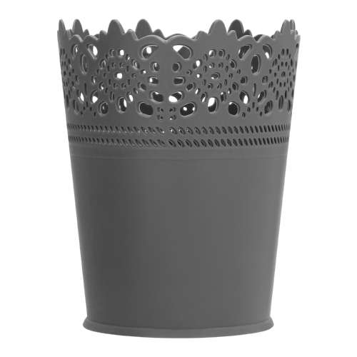 Plastic Lace Round Brush Holder Grey