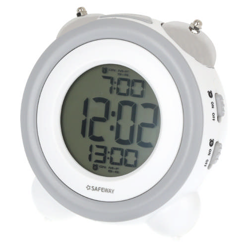 Digital Alarm Clock White/Grey