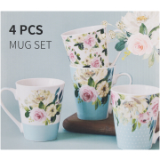 Mug Set Floral 300ml 4 Piece
