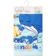 Toddler Hooded Beach Towel Whale & Friends