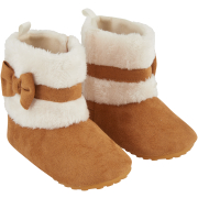 Girls Tan Suede Boot With Bow 18-24M