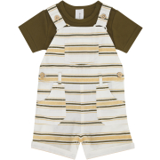 Boys Khaki Strap Dungaree Newborn