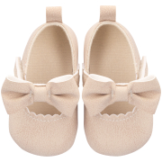 Girls Cream Bow Strap Pump 0-3M