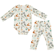 Boys Cream Printed Lounge Set 12-18M