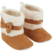 Girls Tan Suede Boot With Bow 0-3M