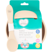 Silicone Bowl & Spoon Set Cream