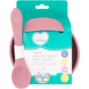 Silicone Bowl & Spoon Set Pink
