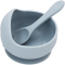 Silicone Bowl & Spoon Set Grey