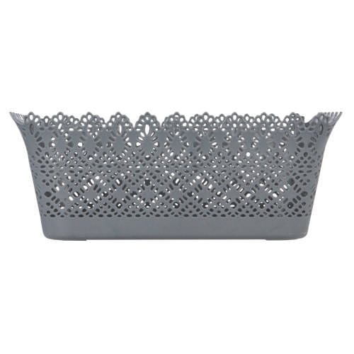 Plastic Lace Rectangular Holder Grey