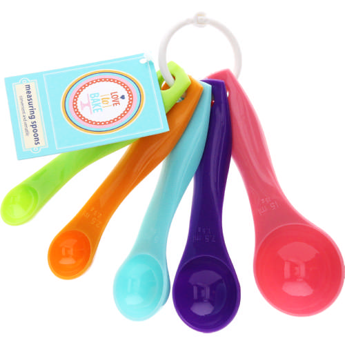 Love To Bake Plastic Measuring Spoons 5 Piece