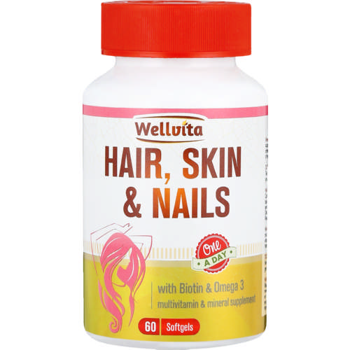 Wellvita Hair Skin Nails Softgels 60 Softgels Clicks