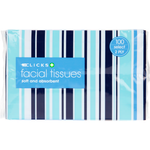 Clicks 2-Ply Facial Tissues 100 Tissues - Clicks