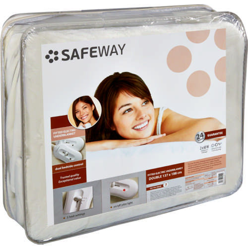 Safeway Fitted Electric Underblanket Double Clicks