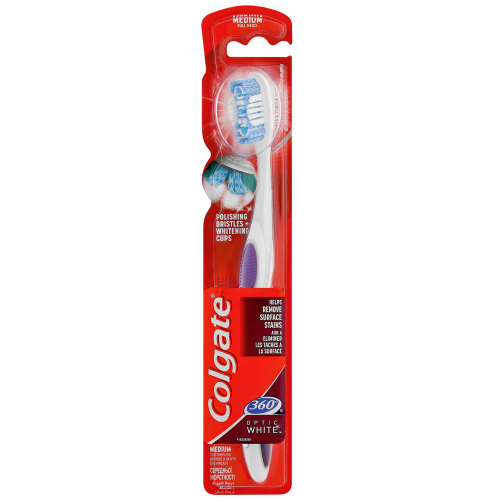 360 Degrees Toothbrush Optic White Medium