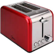 Toaster with Warming Rack Stainless Steel Red