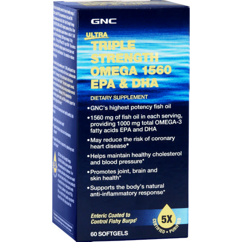 Gnc Ultra Triple Strength Omega 1560 Dietary Supplement 60