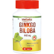 440mg Gingko Biloba Memory & Alertness Herbal Remedy Capsules 30 Capsules