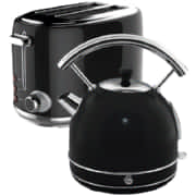 Kettle and 2-Slice Toaster Pack Retro Black