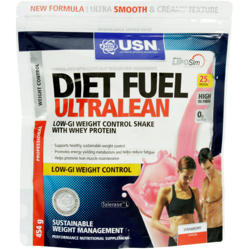 Image result for USN Diet Fuel Ultralean Low G.i Weight Control Shake With Whey Protein Strawberry 1kg