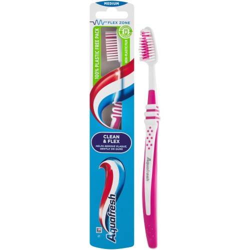 Aquafresh Clean & Flex Manual Toothbrush Medium - Clicks
