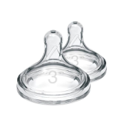 Options+ Wide-Neck Level 3 Silicone Teat 2 Pack
