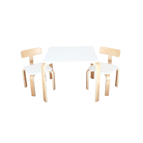Scandi Playing Table & Chairs White/Natural