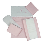 Cot Linen Set Pink 5 Piece