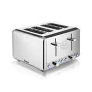 Classic Polished Stainless Steel 4 Slice Toaster