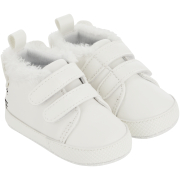 Girls White Fluffy Sneaker 0-3M