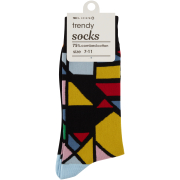 Trendy Black & Geo Multicolour Socks 7-11