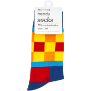Trendy Blue & Multicolour Square Socks 3-6
