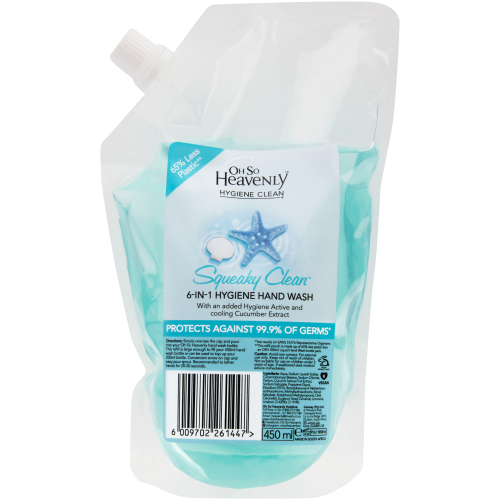 Hygiene Clean Handwash Refill Squeaky Clean 450ml