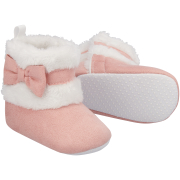 Girls Pink Suede Boot With Bow 3-6M