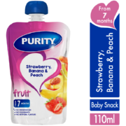 Pureed Baby Food Strawberry, Banana & Peach 110ml