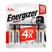 Max AA Alkaline Batteries 6 Pack