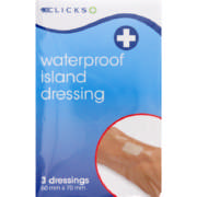 Waterproof Island Dressing 5cm x 7cm 3 Pack